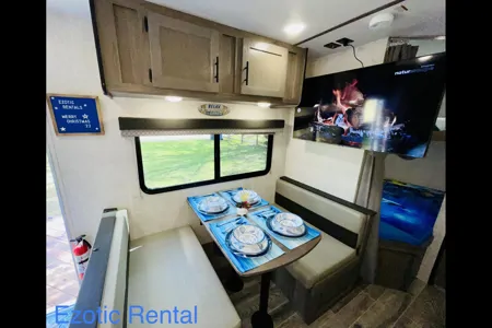 Home sweet home on a travel trailer
