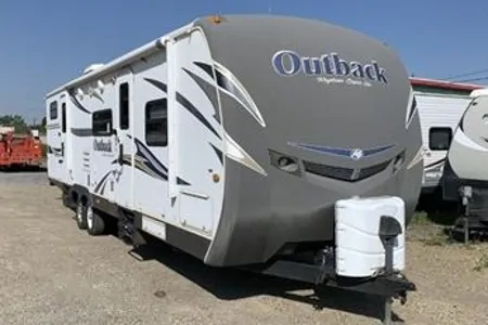 Rustic Antler Lodge Keystone Outback 312BH Travel Trailer