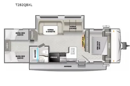 4-Bunk Hideaway + Queen suite • Two Bedrooms