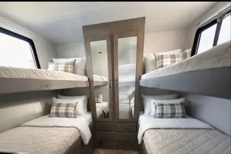 4-Bunk Hideaway + Queen suite • Two Bedrooms. Sleeps 10