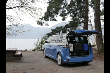 Iconic, Zero Emission Camping with an Volkswagen ID. BUZZ