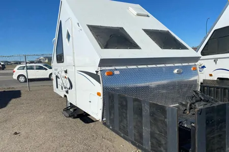 Musesica Forest River Flagstaff 12SDTH toy hauler A Frame Travel Trailer