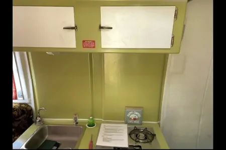 🌲 Vintage Green Trailer for Rent – Cozy, Cute & Camping-Ready! 🌲