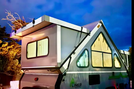 Experience Central Coast Camping in a Cute Aliner Classic Travel Trailer near the Coast (No Dunes)