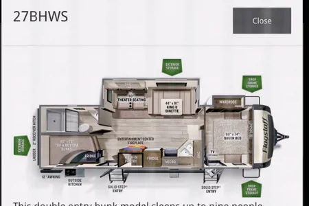 Manno's Flagstaff Super lite 27bhws Travel Trailer
