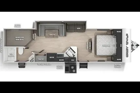 Luxury  Greywolf 26DBH Travel Trailer with fireplace