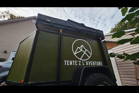 Emilien's Home Built Small Trailer With Rooftop Tent