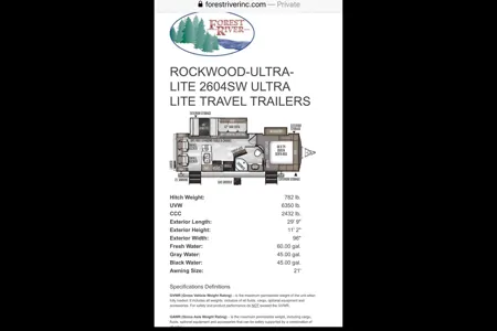 Perry's Forest River Rockwood ultra lite Travel Trailer