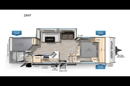 Spacious Bunkhouse - Sleeps 9 - Cherokee Grey Wolf 26KF Travel Trailer