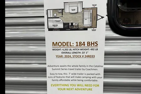 2024 Coachmen Catalina 184BHS • Off-Grid Family Bunkhouse w/ 300W Solar Lithium | Delivery & Setup