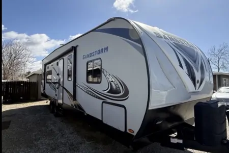 Raymond's Forest River Sandstorm 282SLR Toy Hauler