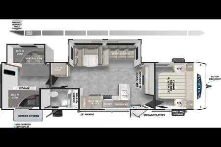 Fireside RV's 2019 Forest River Salem 32BHDS Bunkhouse - LMI1558