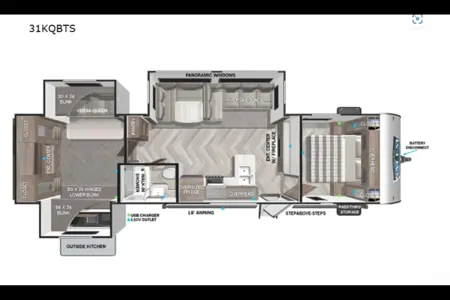 Fireside RV's 2023 Forest River Salem Platinum 31KQBTS Bunkhouse - LMI2008