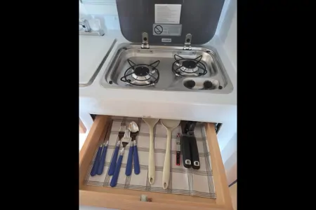 Brooke's cozy Scamp 13 ft Trailer