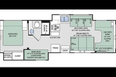 Family Travels Bunkhouse Thor Motor Coach Four Winds 30Dd Class C
