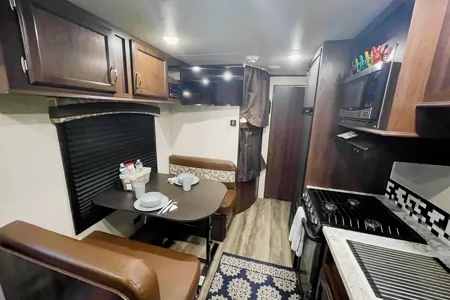 PEAK N’ C Adventures Pet friendly Jayco Bunkhouse Travel Trailer