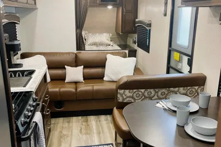 PEAK N’ C Adventures Pet friendly Jayco Bunkhouse Travel Trailer