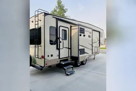 We deliver! Julie and Tim's Rockwood Forest River Fifth Wheel