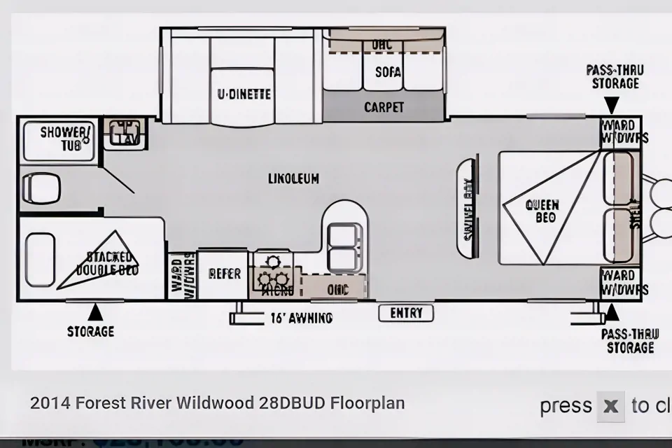 John's Forest River Wildwood 28DBUD Travel Trailer à Chesterland, Ohio