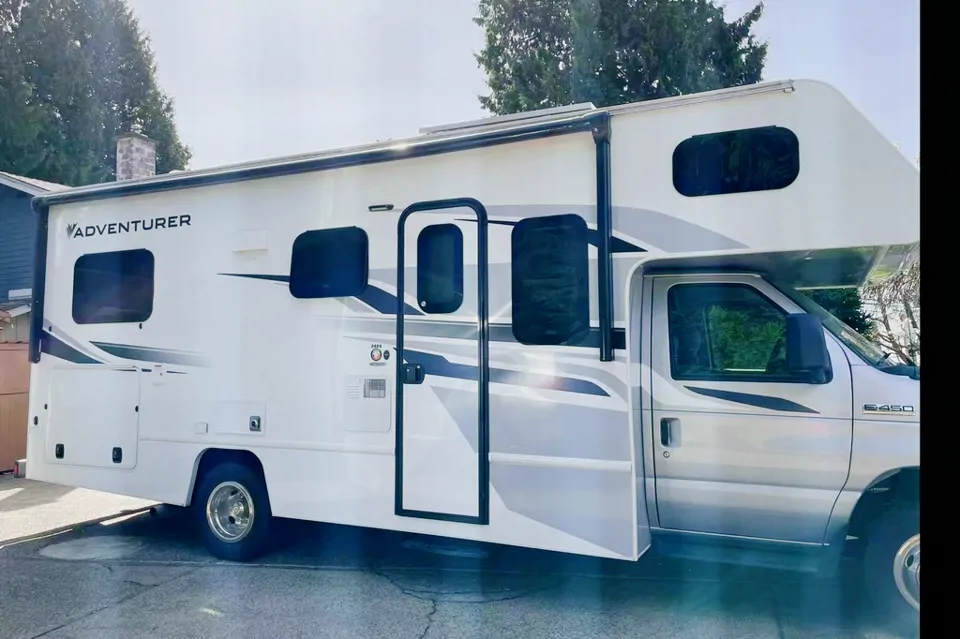 Happy family's motorhome  in Delta, British Columbia