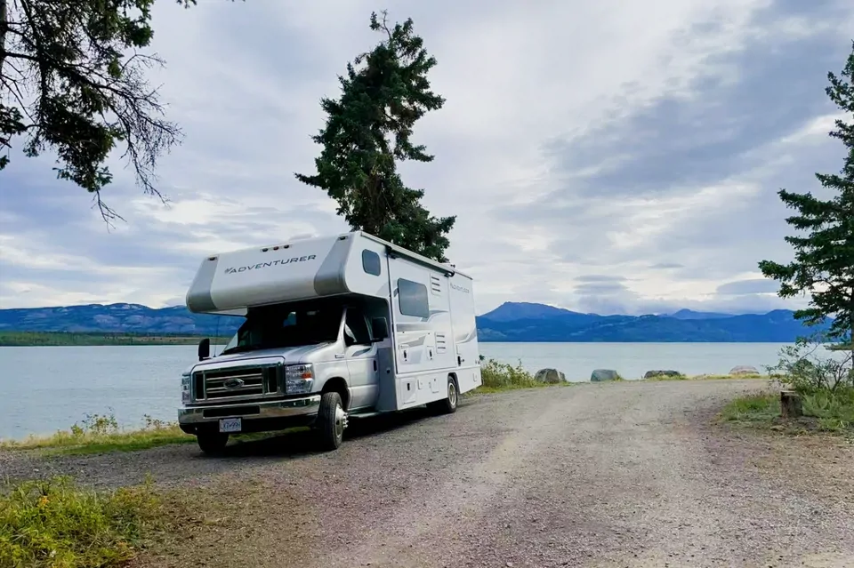 Happy family's motorhome  in Delta, British Columbia