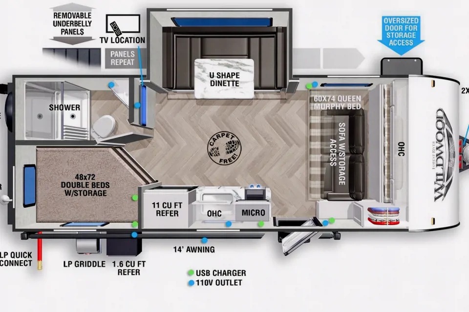 The Family Friendly Forest River 178BHSKX Platinum Travel Trailer in Harker-Heights, Texas