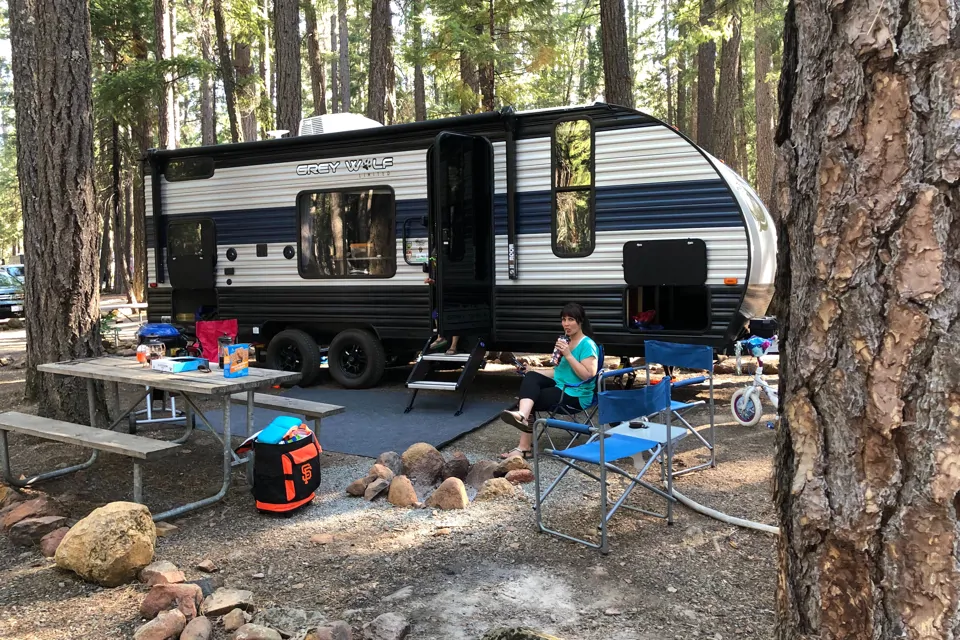 Jon and Ali’s Forest River Grey wolf Travel Trailer in Redding, California