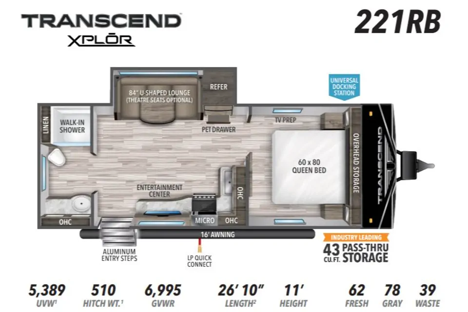 Pet-friendly 2021 Grand Design Transcend 221RB Xplor Travel Trailer, ready for adventure! in Albuquerque, New Mexico