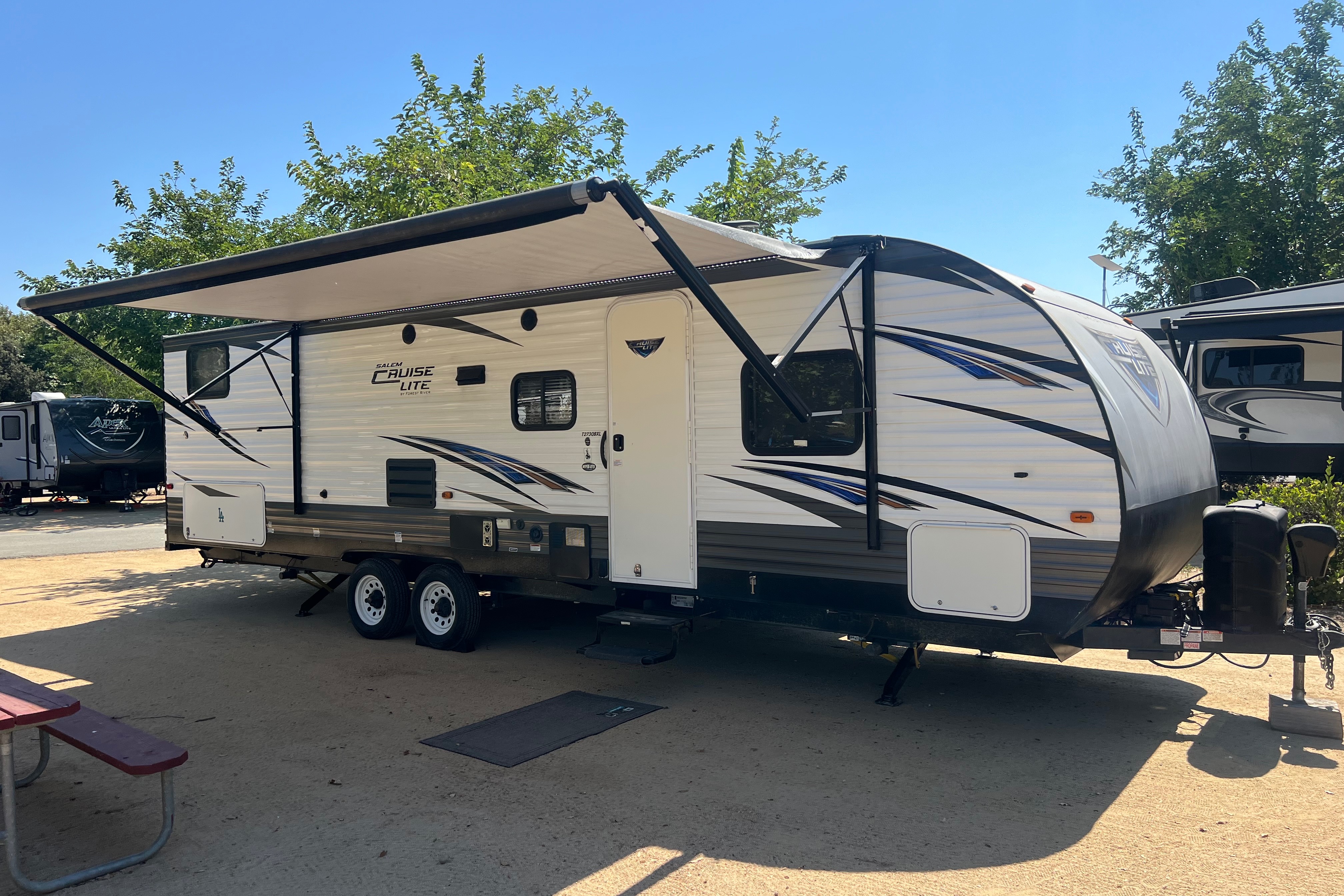 Two bedroom Forest River Travel Trailer bunkhouse sleeps 10